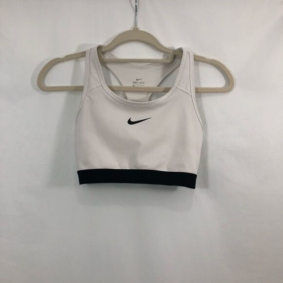 Nike Dri-Fit White Unpadded Mesh Lined Sports Bra Size Small - Picture 5 of 8
